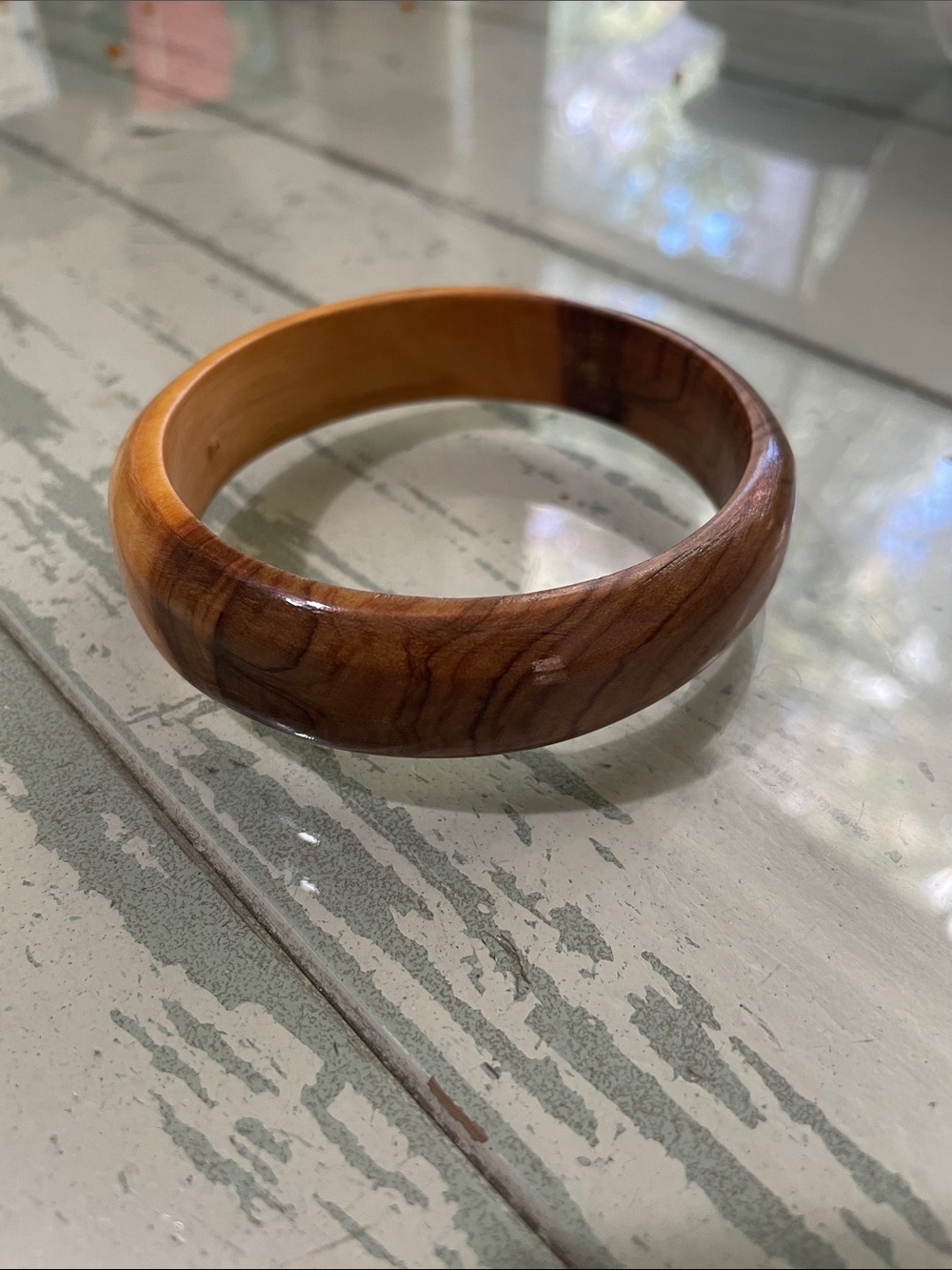 Handcrafted Brown Wooden Bangle Bracelet